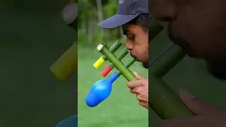 Three Colourful Balloons with Green Bamboo Toys #colourful #toys #bamboo