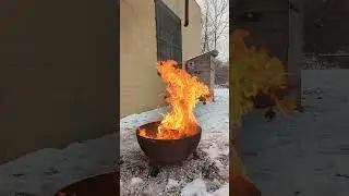 Snow, vacation, and the holidays upon us! #fire #firepit