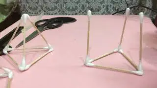 How to make a triangle prism using cotton buds
