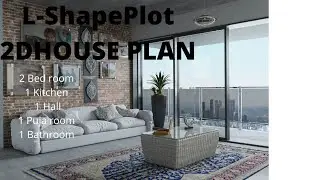 1400 sqft 2d house plan with vastu| L-Shape plot
