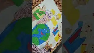 poster painting topic hard worker man.chart paper work ,man drawing