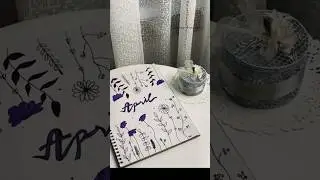 April Journal Setup | Aesthetic Bullet Journal Cover Page | Floral Theme🪻💜#youtubeshorts#shortsfeed