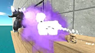 DEADLY UPHILL CHALLENGE RUN FAST FROM SPACE GODZILLA - Animal Revolt Battle Simulator