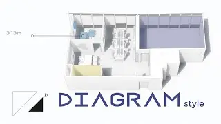 Architectural Diagram interior design animation vidro - steps work / preview