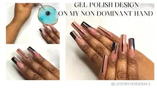 EASY GEL POLISH NAIL ART USING MY NON DOMINANT HAND