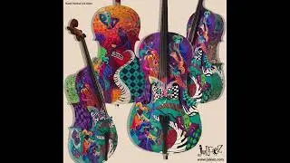 Painted Cello Musical Instrument by Juleez