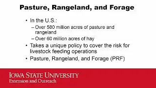 Pasture, Rangeland and Forage Insurance
