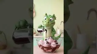 Dino's Cooking Adventure: Food Prep Sundae 🦖🍨 #cutecooking