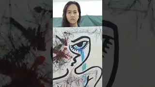 Emotional Abstract Crayon Acrylic Painting by Niuniu