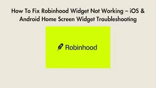 How To Fix Robinhood Widget Not Working &ndash; iOS & Android Home Screen Widget Troubleshooting