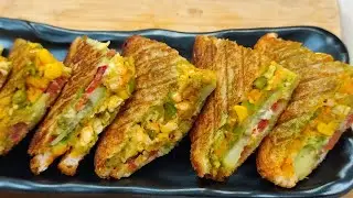 Jain Triple layer Toast Sandwich Recipe  - Toast Sandwich Recipe – Sandwich Recipe