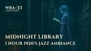 Ghostly Woman in the Library | 1920s Haunted Jazz Ambience | Vintage Phantom Radio (1 Hour)