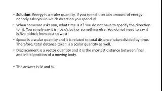 Conceptual Physics Questions-Vector or Scalar