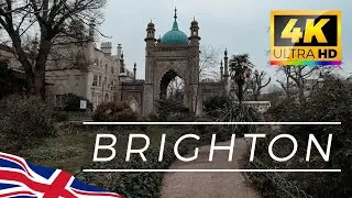 🇬🇧🏴󠁧󠁢󠁥󠁮󠁧󠁿 Morning winter walk at Brighton.  England, UK. 4K