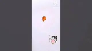 Girl & floating balloon | stop motion art