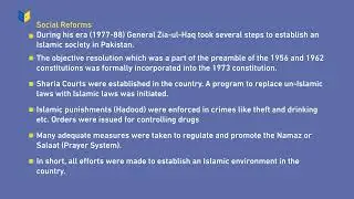 Social reforms during Zia-ul-Haq's era | Class 10 | Pakistan Studies | Reforms