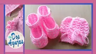 COMO HACER ZAPATITOS Y GUANTECITOS EN DOS AGUJAS PASO A PASO