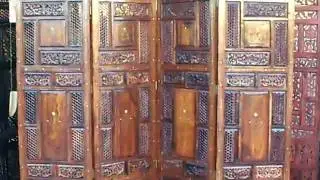 Original Mogul Style Room Divider wood Screen.MOV