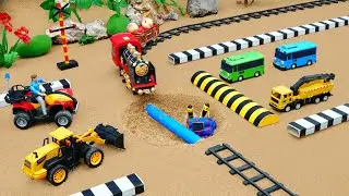 DIY Brick Railway Rebuild With Two Barrier System &ndash; Constructed Using Mini Tractor | Science Project