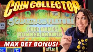 🙂NICE! $12.50 BET BONUSES - Coin Collector 5 Guardians Slot