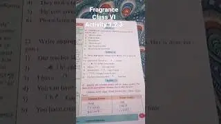 ENGLISH WORKBOOK Fragrance class-6 activity -1,2,3.share this video for more content 👍