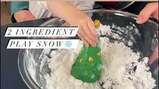 DIY Snow - 2 Ingredient Play Snow Recipe ❄️ ⛄️ #shorts #diysnow #sensoryplay #holidayfun
