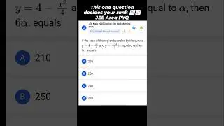 JEE Main Area PYQ 🔥#shorts #viral #viralshorts #jeemains #jeemaths #calculus #areaundercurve #jee