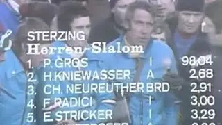 Austria Ski Team Interview nach Slalom Weltcup 1973 Sterzing Toni Sailer Hinterseer Kniewasser