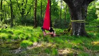 Be free! Outdoor aerial yoga epic drone video