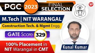 Pursuing M.Tech in NIT Warangal in CTM | Civil Engg. | PGC 2023 Final Selection | YourPedia