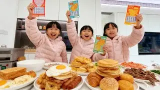 The triplets create a new kind of breakfast.