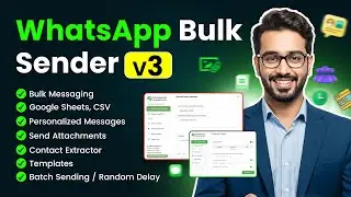 WhatsApp Bulk Message Sender  v3 by HappyInAI | Send Messages from Google Sheets, CSV & Excel(Safe )
