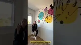 Desenhei na parede a arte mais LINDA da minha vida! #shorts