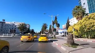 Mohammed-V Avenue To Manar 2 ,Tunisia 4k  🇹🇳 المنار 2 , شارع محمد الخامس