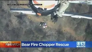 4 Injured Firefighters Rescued From Bear Fire By Chopper
