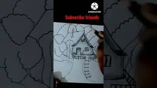 House in tree drawing #shorts #viral #video #easydrawing #easyart #trending #tree #house #howtodraw