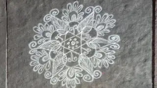Daily dots rangoli design!🌼#simplerangolidesigns #dotsrangoli #dailyrangoli #rangoli 