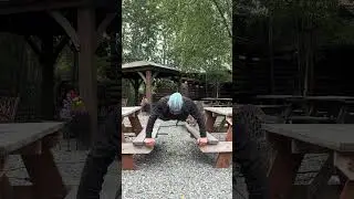 picnic bench push-up (nose touching ground!!)