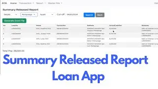 Summary Released Report (Demo) | A1A Financial System #javaee #loansystem