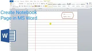 Create notebook page in MS WORD