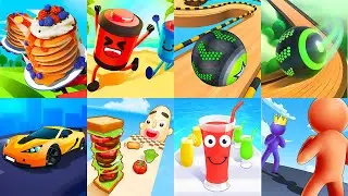 Satisfying Mobile Gameplay - Going Balls, Ball Run 2048, Sandwich Runner, Sky Rolling Balls ...