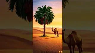The camel saves the date palm tree from drying up by seeing water 😭 #ai #tree #plants #water
