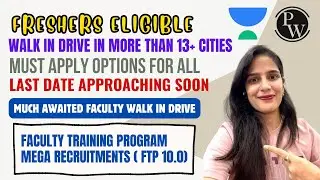 Physics Wallah & Unacademy  Hirings 2025 | Faculty Training Program ( FTP Drive ) | Latest Jobs 2025