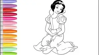Coloring Disney Princess Snow White Coloring Page With Glitter