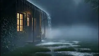 Gentle Rain and Warm Lights Inside a Forest Cabin at Night 🌧️🏡 | Cozy Ambience for Sleep & Focus