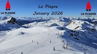 4K Paradaski La Plagne January 2026   Blue Runs   Pavane, Mont St Sauveur into Plagne Centre