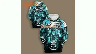Philadelphia Eagles Jason Michael Myers Blue Black Art 3D Hoodie