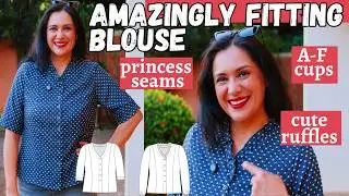 Blouse full of beautiful details. Cup sizes & princess seams. Emma (Sinclair Patterns)