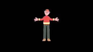 3D Cartoon Firefighter Male Character Turntable | Confused Pose