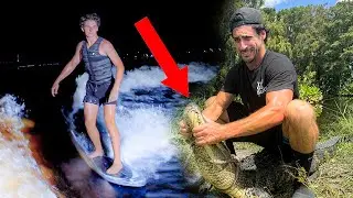 NIGHT SURFING IN ALLIGATOR INFESTED WATER - VLOG #78